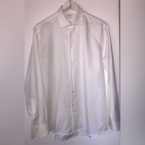 J.LINDEBERG WHITE LONG SLEEVE SLIM FIT MENS SHIRT SIZE 17/43 TURKEY BUTTON DOWN